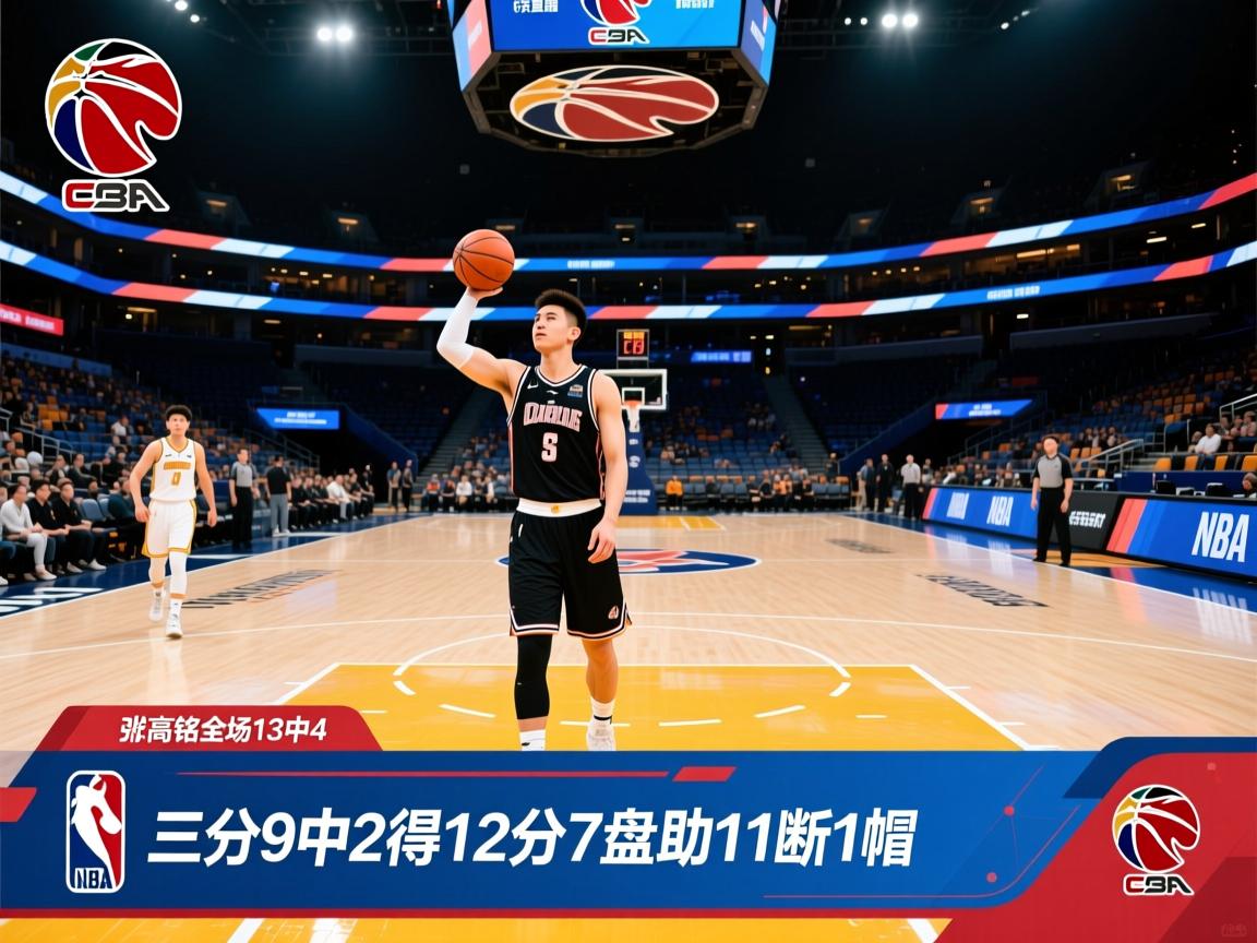 张高铭全场13中4，三分9中2得到12分7篮板1助1断1帽  第3张